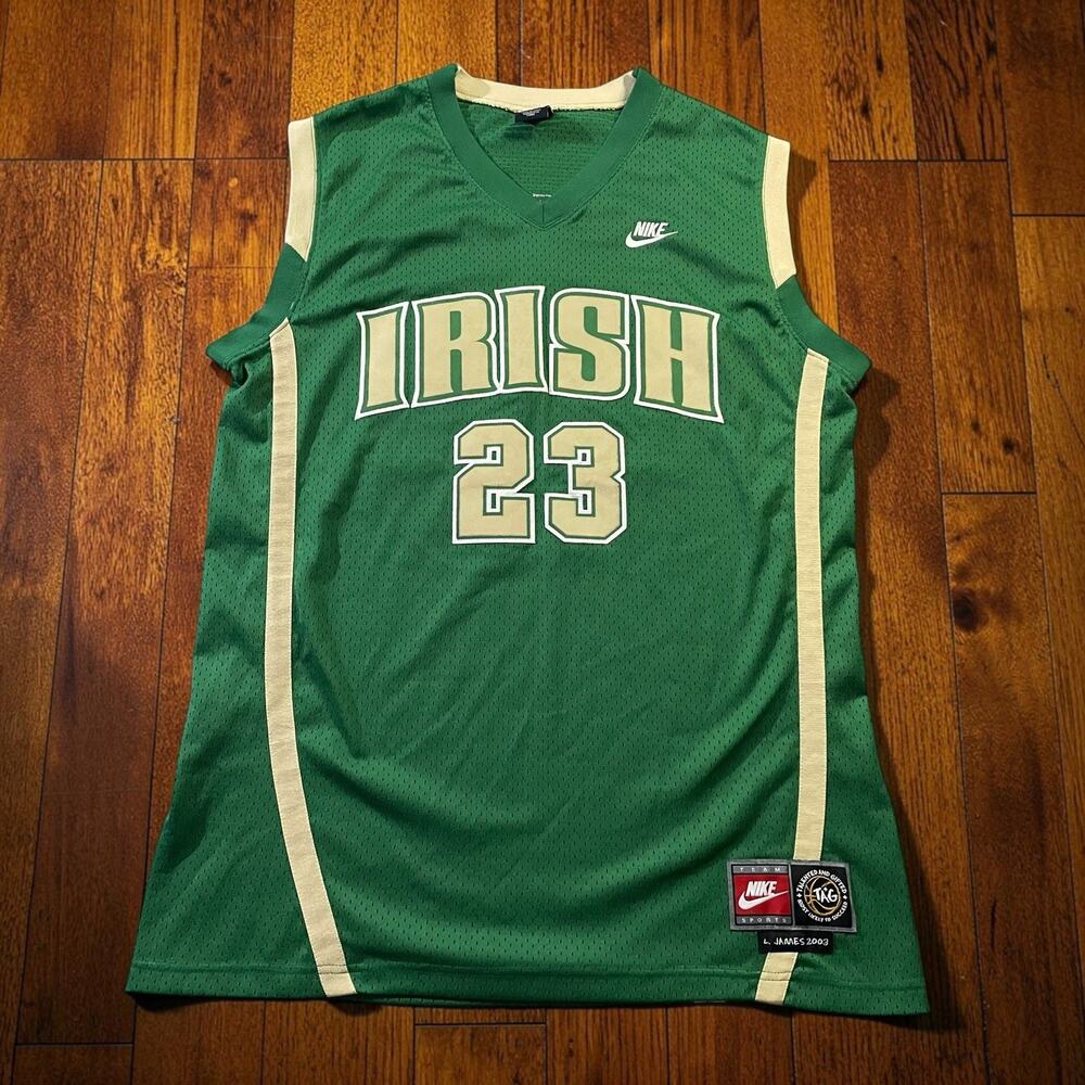 Vintage 2003 Nike‎ LeBron James SVSM Irish High School Jersey Large Stitched